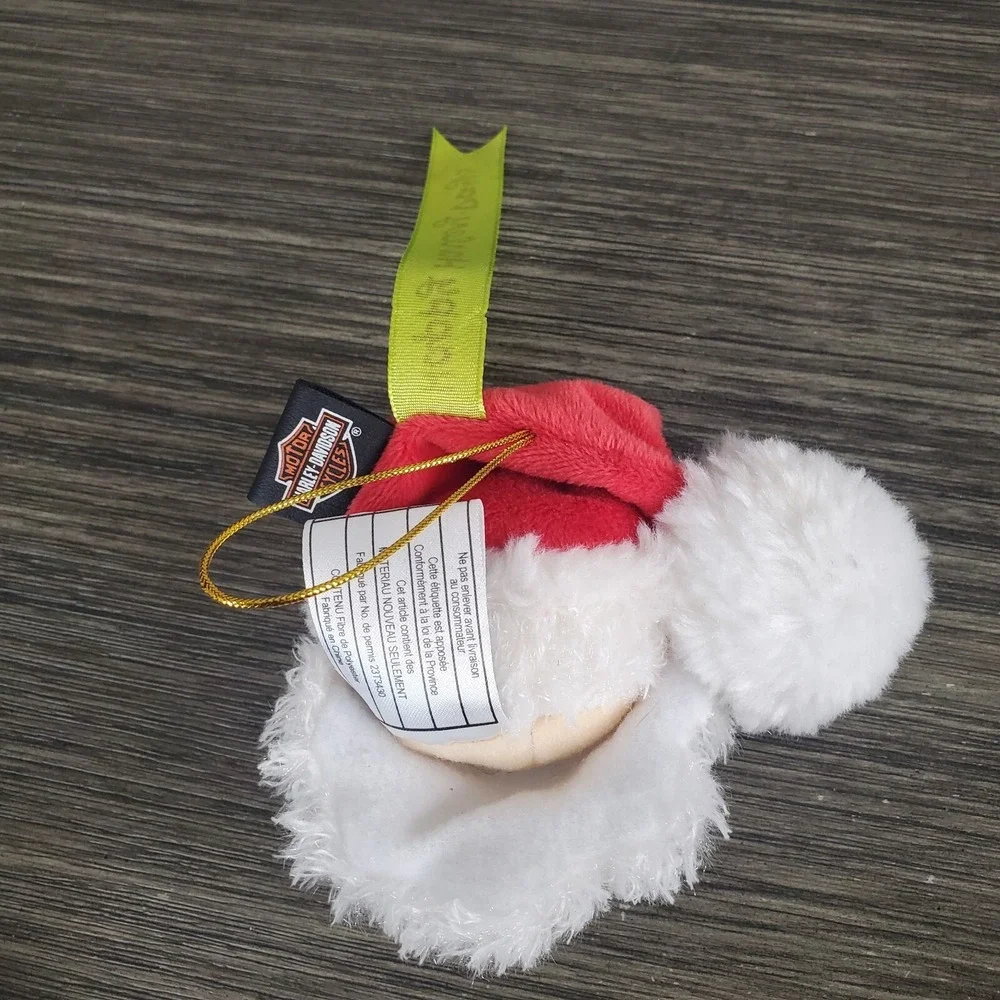 Happy Harelydays Bearded Biker Santa Claus Jingle Bell Christmas Ornament 3